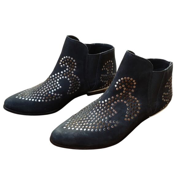 Schutz Distressed Leather Studded Ankle Boots Sz 8 – Rocker Western Vibe - Picture 8 of 10